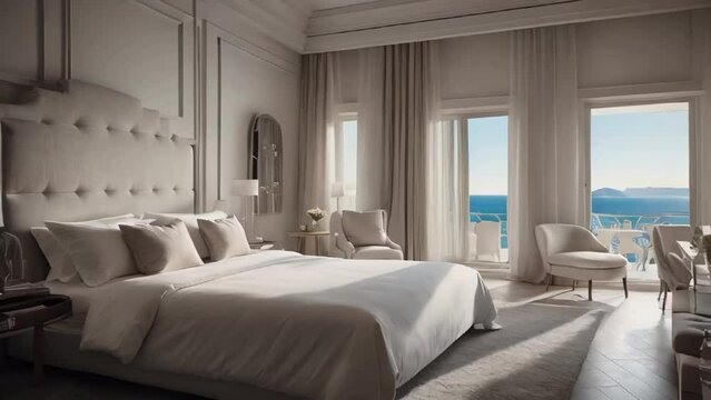Beautiful hotel room with sea view