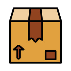 Logistics Package Box Filled Outline Icon