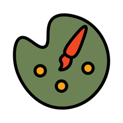 Art Brush Color Filled Outline Icon