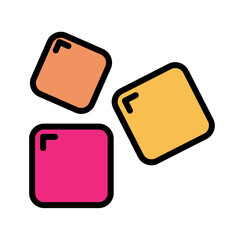 Blocks Cubes Stack Filled Outline Icon