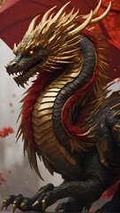 Fototapeta premium chinese dragon statue