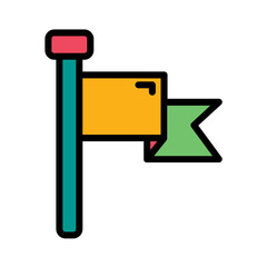 Country Flag Golf Filled Outline Icon