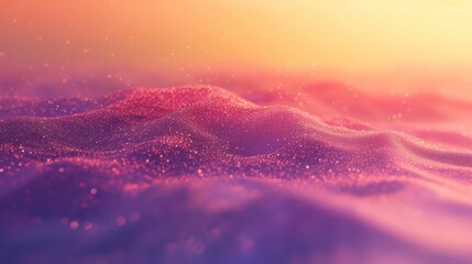 Vivid liquid glowing waves and shiny particles abstract background. Generative AI - obrazy, fototapety, plakaty