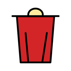 Bin Can Garbage Filled Outline Icon