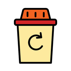 Bin Delete Recycle Filled Outline Icon