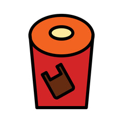 Bin Plastic Recycle Filled Outline Icon