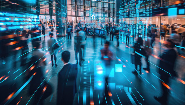 Business people in the corridor of a modern office building