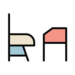 Desk School Table Filled Outline Icon