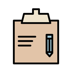 Study Writing Drafting Filled Outline Icon