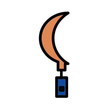 recommend clip art: Farm Sickle Tool Filled Outline Icon