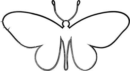 Butterfly drawing for decoration and holiday.