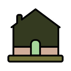 Home House Town Filled Outline Icon