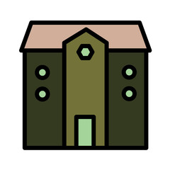 Home Town Village Filled Outline Icon