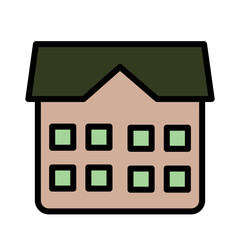 Home Town Village Filled Outline Icon