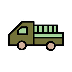 Car Pickup Village Filled Outline Icon
