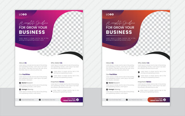 Set of abstract corporate business flyer, brochure and leaflet template design