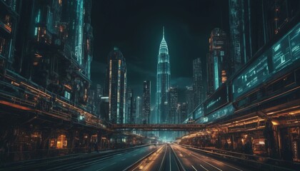 Obraz premium city of the future,distant future, cyberpunk, futuristic city