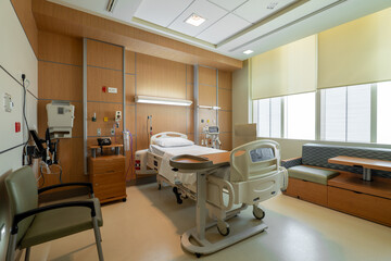Hospital. A dedicated patient room.