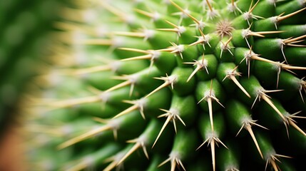 Macro shot of spiny cactus texture in a garden