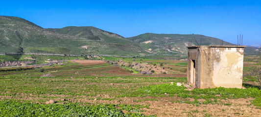 Fototapeta premium The Golan heights and border between Israel, Siria and Jordan