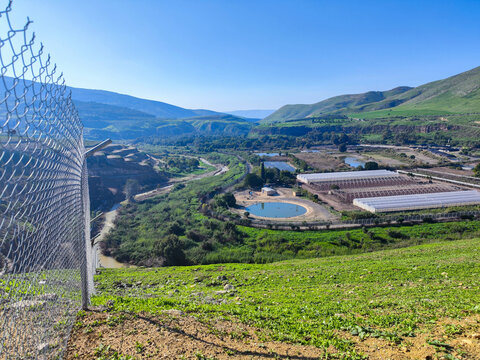 The Golan heights and border between Israel, Siria and Jordan