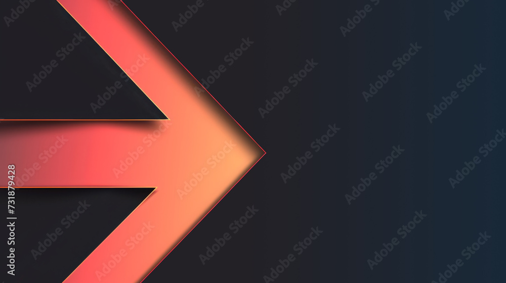 Poster A bright neon red and orange arrow pointing right on a dark background.