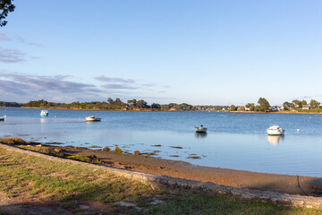 boats on the river in the morning