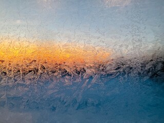 Frosty pattern on the window