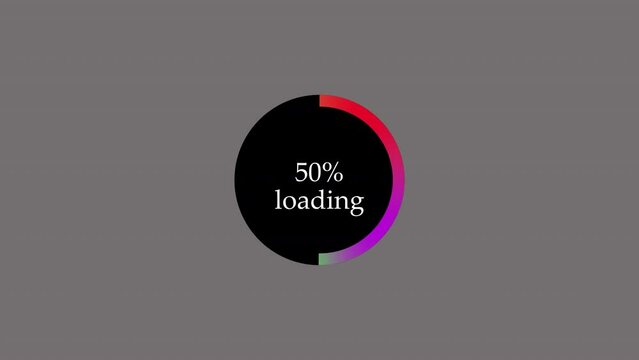 Loading bar progress bar animation Infographics 100 Percentage bar black background process indicator Computer loading screen gradient colors baa