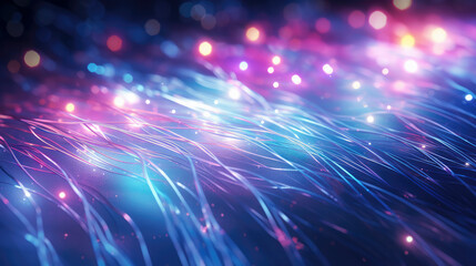 Energy and communication themed background. Futuristic data flow: Glowing fibre optics cables create a vibrant network, symbolising innovation, connectivity, and high-speed communication. - obrazy, fototapety, plakaty