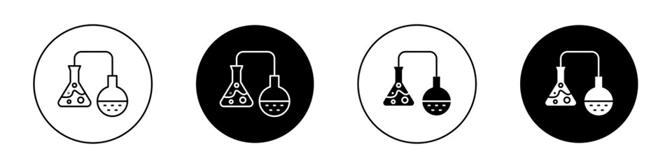 Science Icon Set. Chemistry Laboratory technology vector symbol in a black filled and outlined style. Research Beacon Sign.