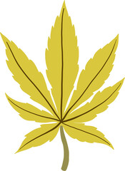 simplicity cannabis leaf freehand drawing
