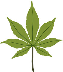 simplicity cannabis leaf freehand drawing