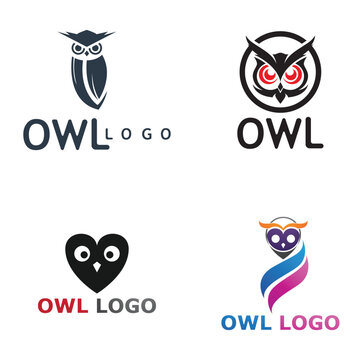 owl bird logo and symbol animal vector