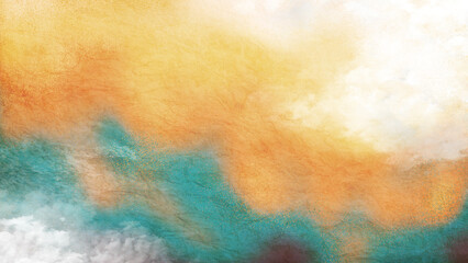 カラフルで神秘的な和紙テクスチャの空と雲