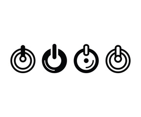 power button line icon vector design simple black white illustration collections flat template isolated on white background