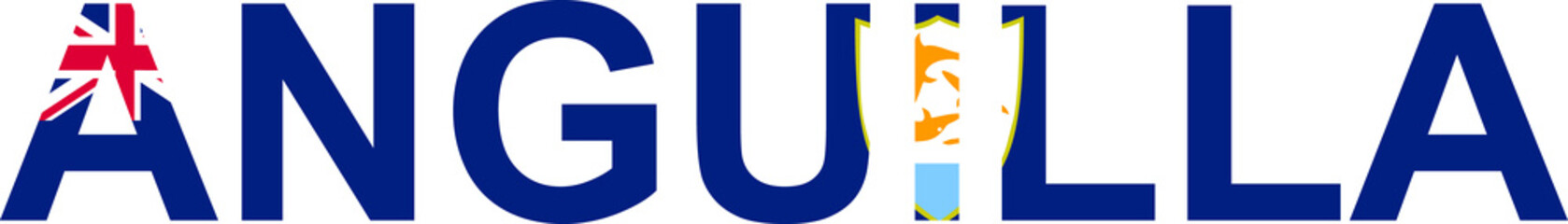 Anguilla word in flag style