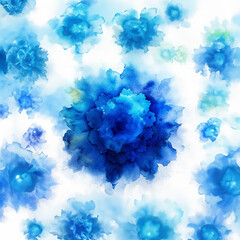 Blue Abstract Background in Watercolor