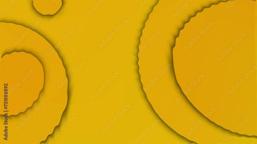 Aufkleber modern abstract 3d paper cut style background featuring layered circular shapes in warm yellow and o