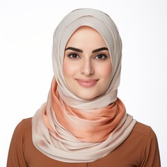 Portrait of a smiling young woman in a hijab