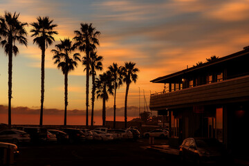 sunset at the Santa Barbara, in California, USA
