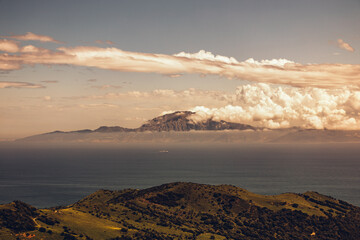 Mirador del Estrecho, Cádiz, Südpanien mit Blick auf die  Straße von Gibraltar