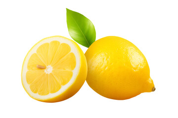 Lemons isolated on a transparent background.