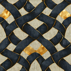 fiber braided Pattern Tile for seamless backgrounds and for filling surfaces in soft colors, ai generated