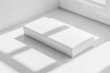 White carton product box set mockup, top side view.