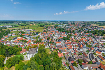 Ausblick auf Jettingen im Mindeltal in Bayerisch-Schwaben