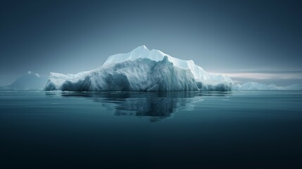 Professional photograph of iceberg floating in arctic waters.