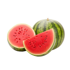 Watermelons isolated on a transparent background.