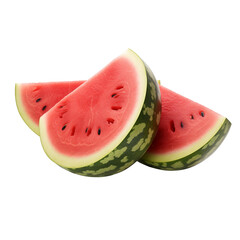 Watermelons isolated on a transparent background.