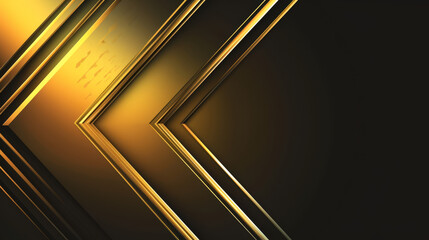 Left facing golden neon arrow with a warm glow on a dark, striped background.